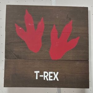 T-Rex Wall Decor with Red Dinosaur Prints